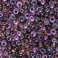 Vista 19 de John Bead Cuentas de cristal checo 6/0 amatista AB cuentas para manualidades de joyería, vial de 0.81 oz