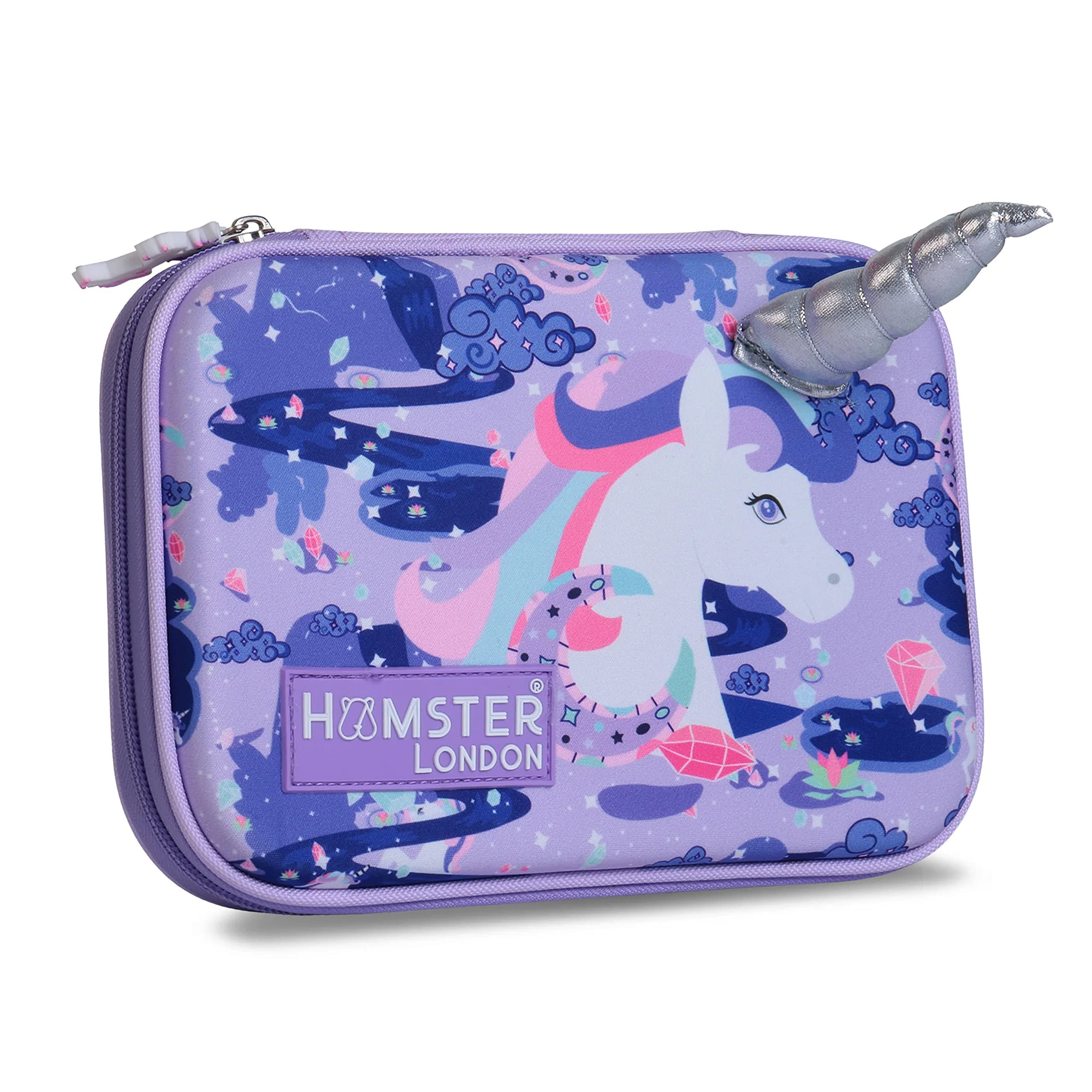 HAMSTER Canvas London Magical Unicorn Pouch Hardcase Unicorn 3D Horn Printed Pencil Case Pouch With Compartments For Students Stationery Box Pouch Hardcase (Purple) (B0BZSMXXWR) Amazon Price History, Amazon Price Tracker