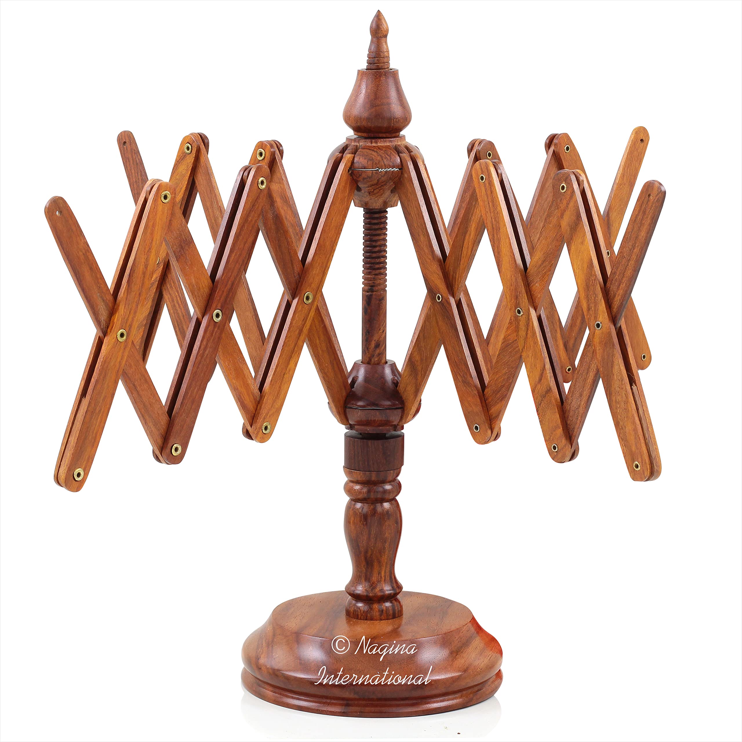Nagina International 's Yarn Swift Umbrella Table Top Yarn Winder | Avvolgitore per gomitoli a mano, strumento per maglieria per linee di avvolgimento rapido, lacci e fibre (palissandro)