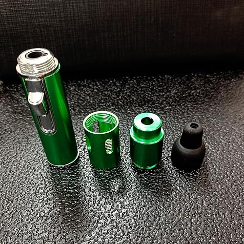 Miniatura 4 de Encendedor de butano, tubo todo en uno de metal integrado desmontable recargable de butano encendedor de mano (1 paquete verde)