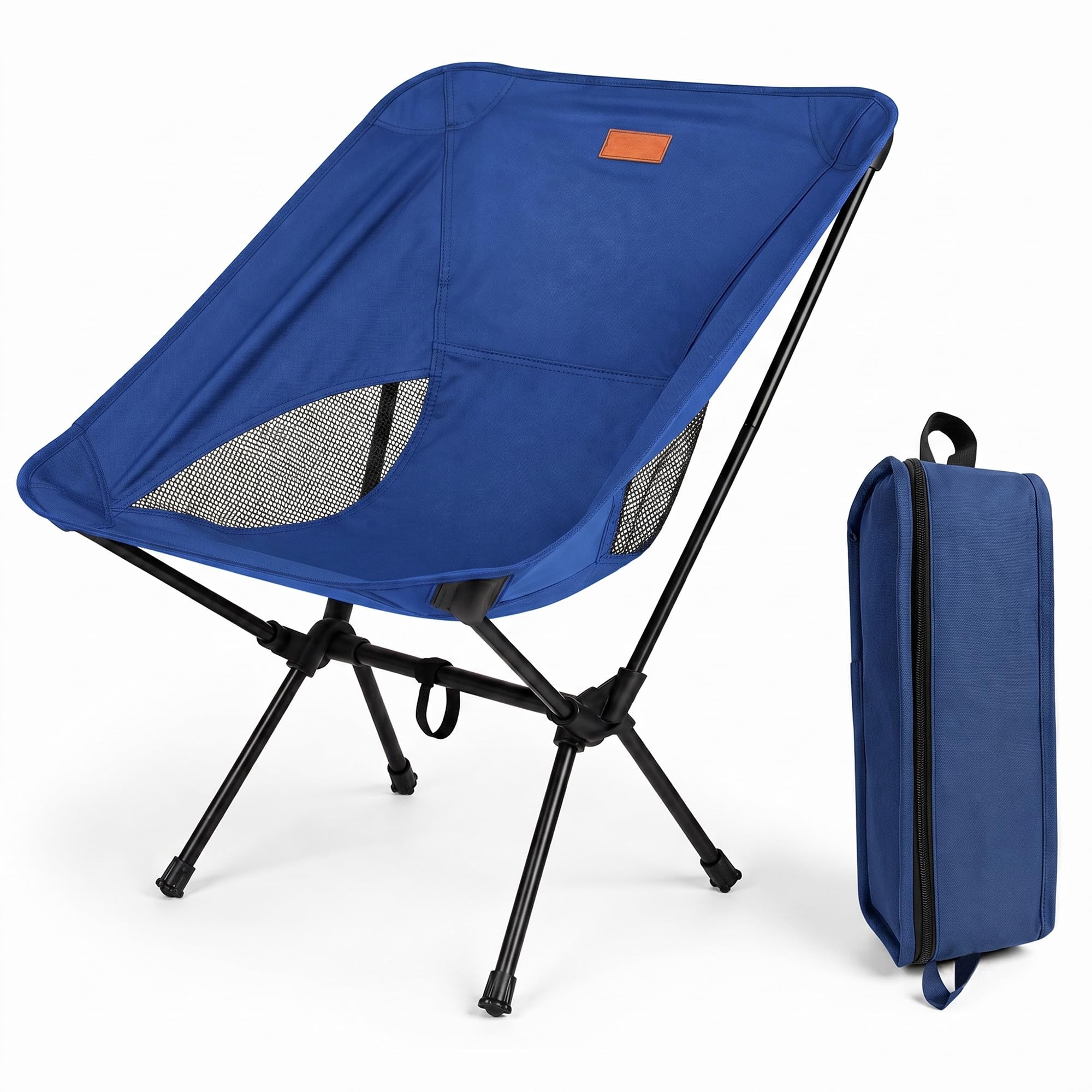 HomlyPro Folding Camping Chair, Pack of 1 - Compact & Lightweight Outdoor Chair for Adults, Comfortable Sitting, Ideal for Garden, Beach, Picnic, and Adventures (Blue)
