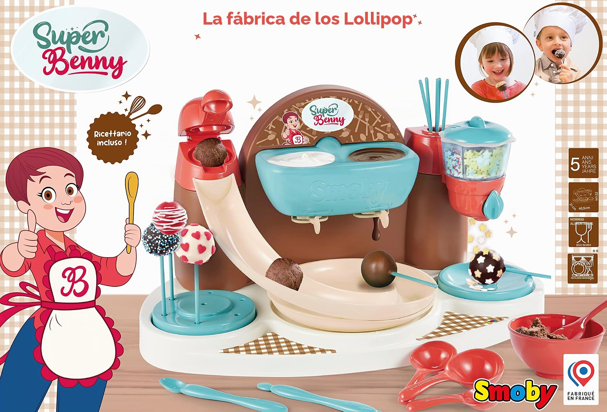Smoby - Super Benny, fábrica de paletas de Pasteles, 7600312120