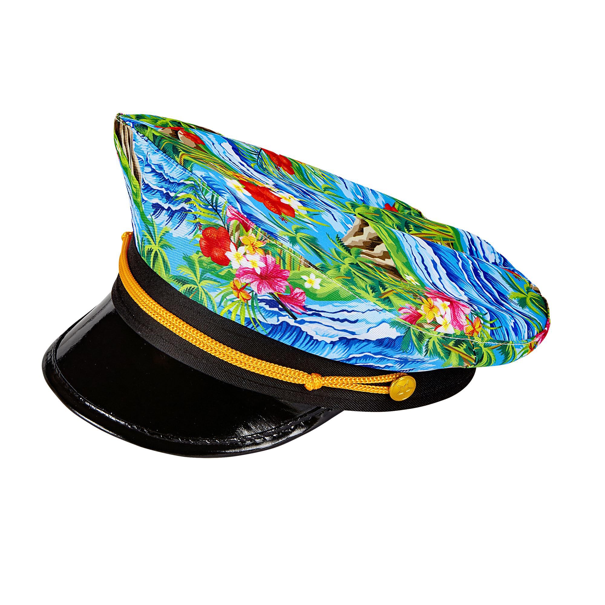 Widmann 10676 Hawaii Captain's Hat for Adults Captain, Holiday, Ballerman, Theme Party, Carnival, Multicoloured