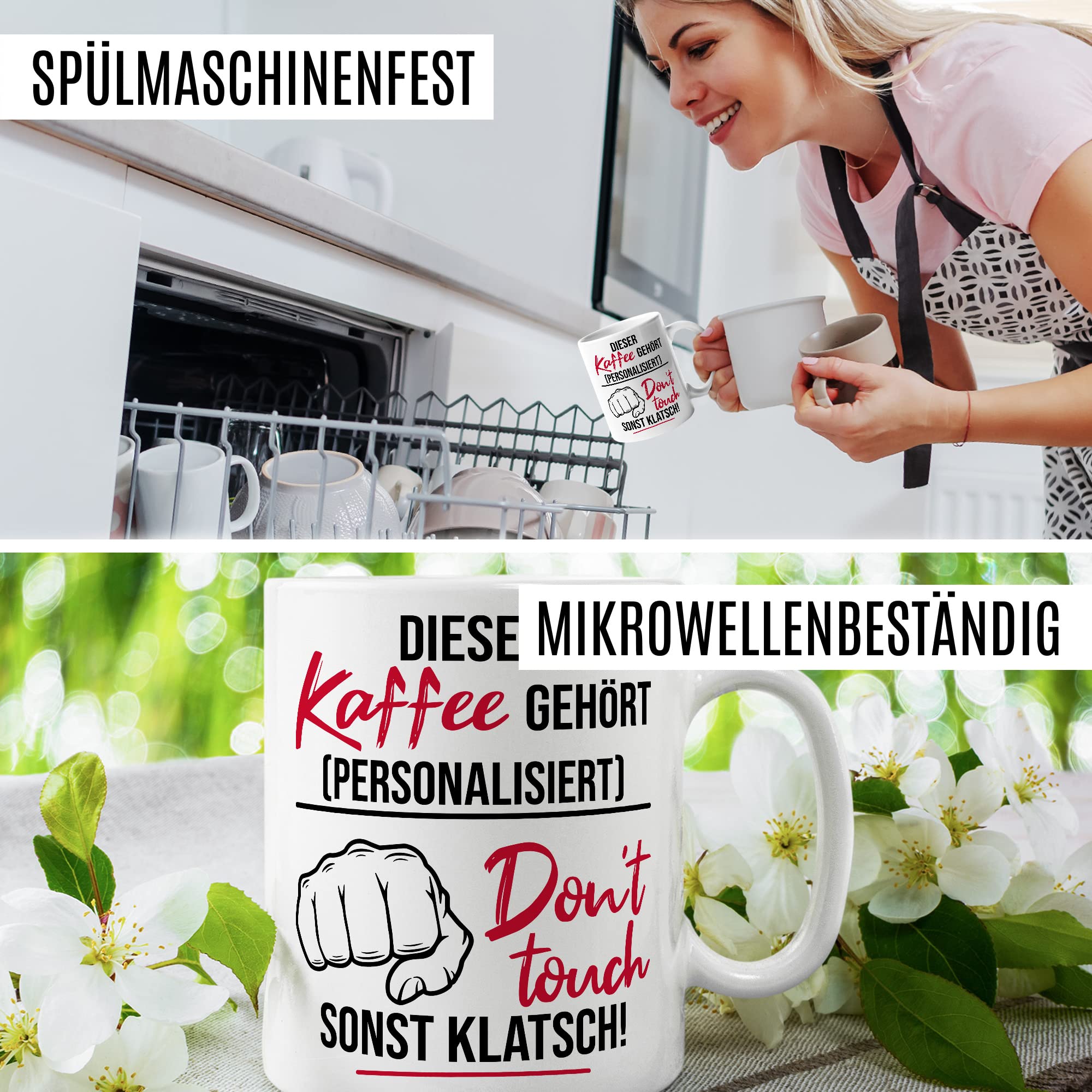 Personalisiere Kaffeetasse Mit Spruch – Lustiger „Dieser Kaffe Gehört…“-Becher, Spülmaschinenfest, 330 Ml, In Weiß/Schwarz