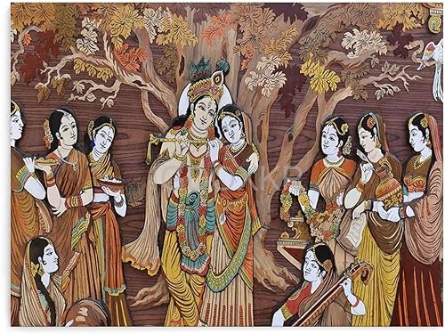 Miniatura 1 de Radha Krishna Dioses hindúes, ópera de arte famosa, mural de arte de Riproduzione, ópera de arte hinduizm, póster de lienzo de Radh para decoración