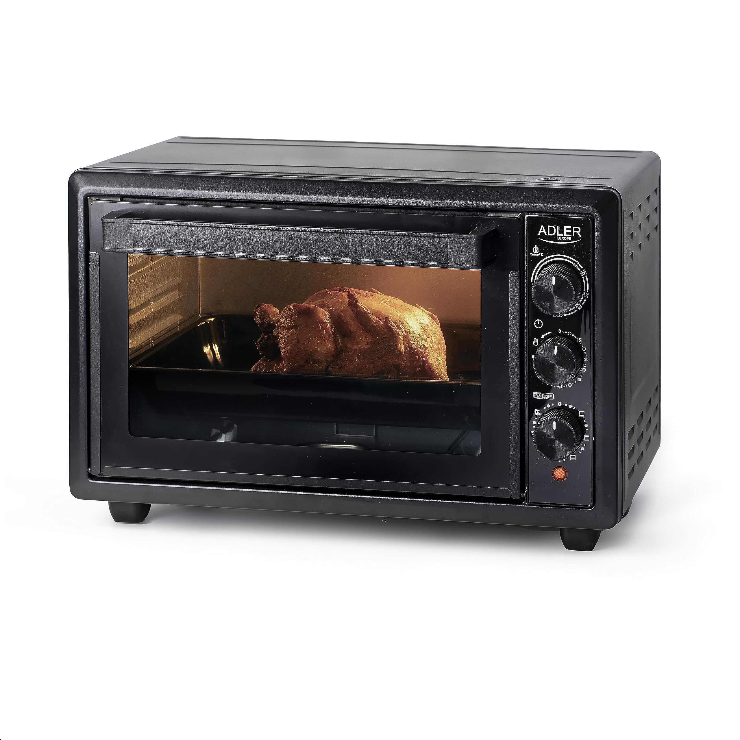 Adler Europe AD 6023 - Mini forno elettrico con capacità di 26 L e funzione convezione, 6 modalità di backup, timer: 0-90 minuti, 1500 W