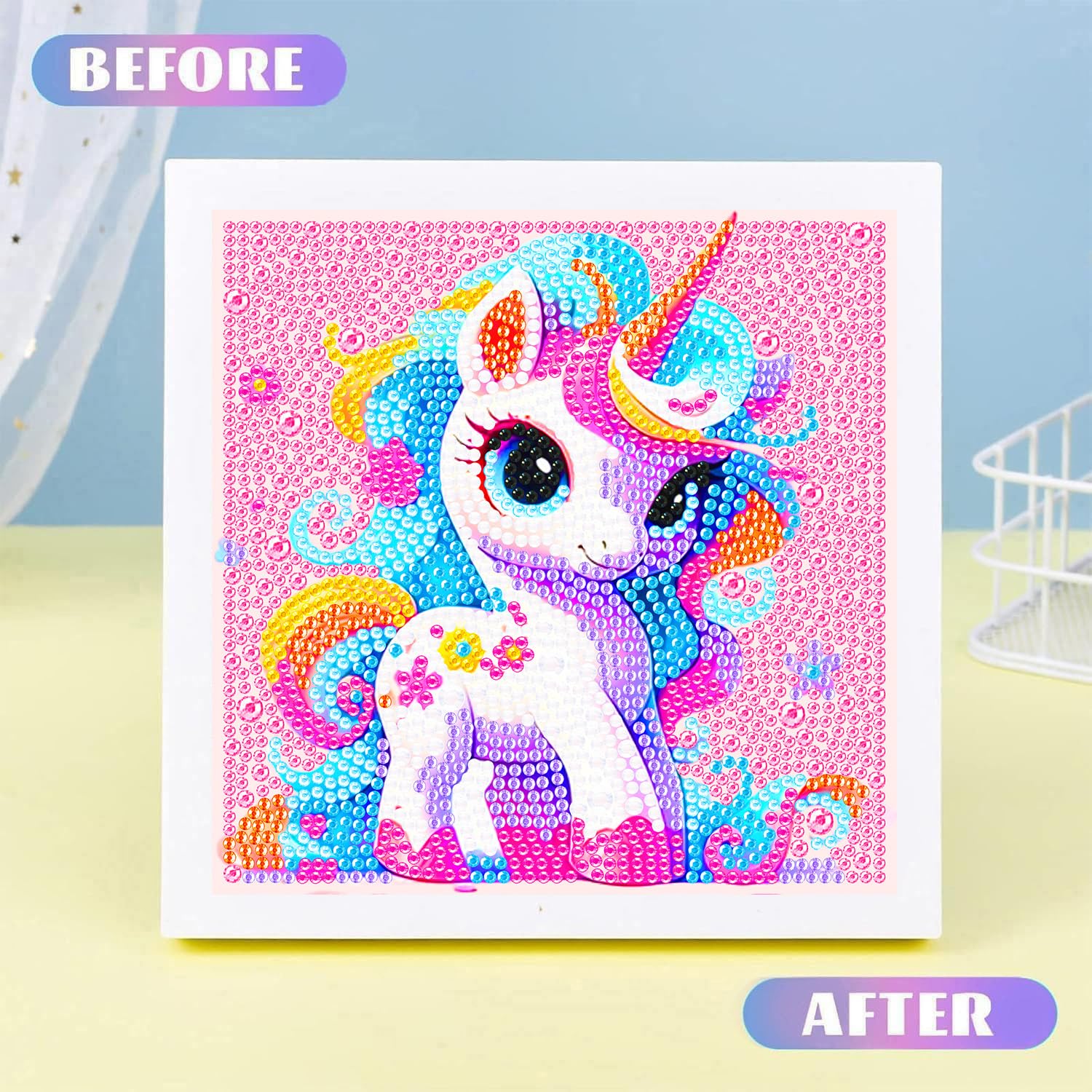 Diamant painting licorne enfants - Loisirs créatifs