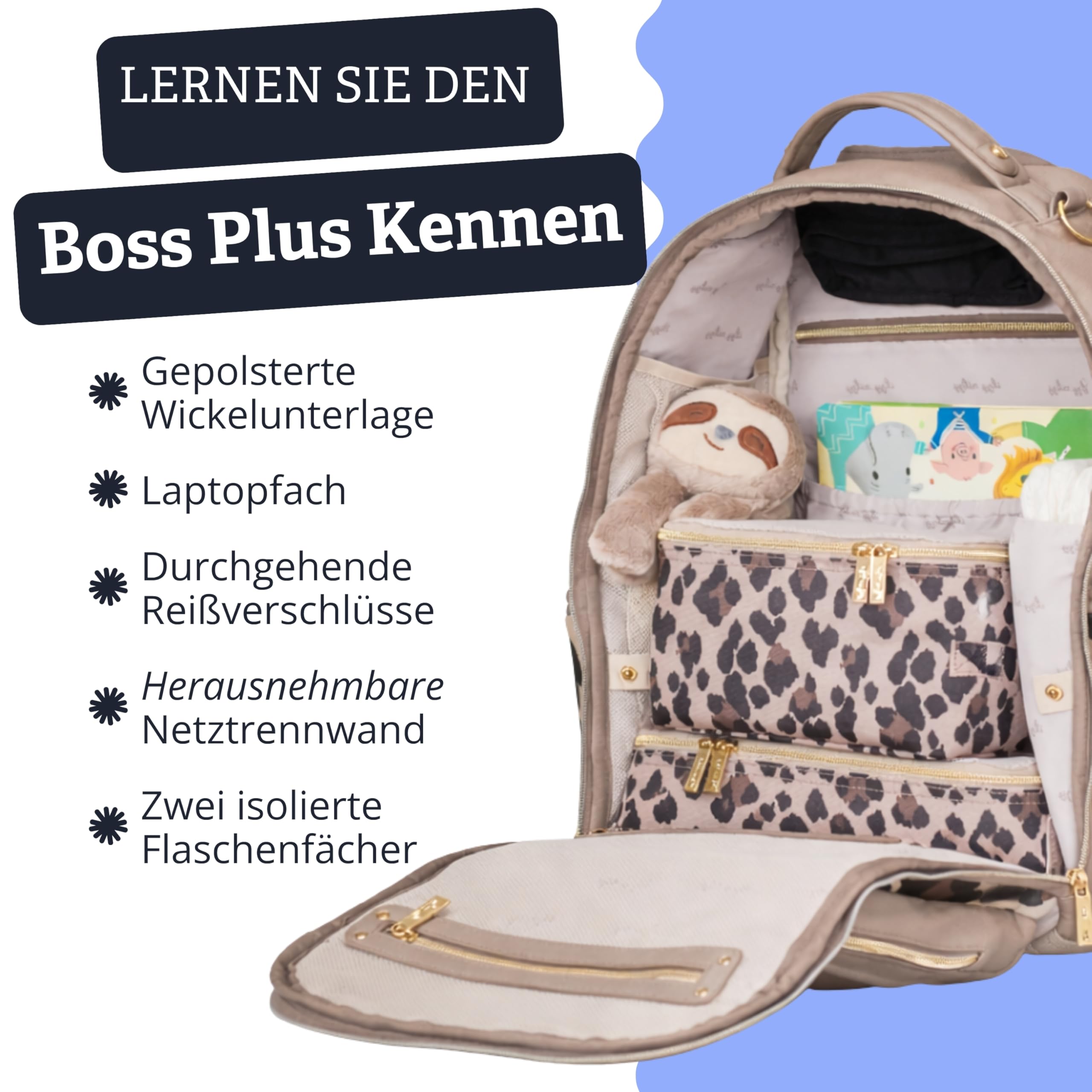 Itzy Ritzy Wickelrucksack & Wickeltasche | Große Nappy Bag mit Wickelunterlage | Groß genug für ihre Welt, organisiert für Ihre | 19 Fächer, Isolierte Flaschenhalter, Kinderwagen-Gurte | Cognac