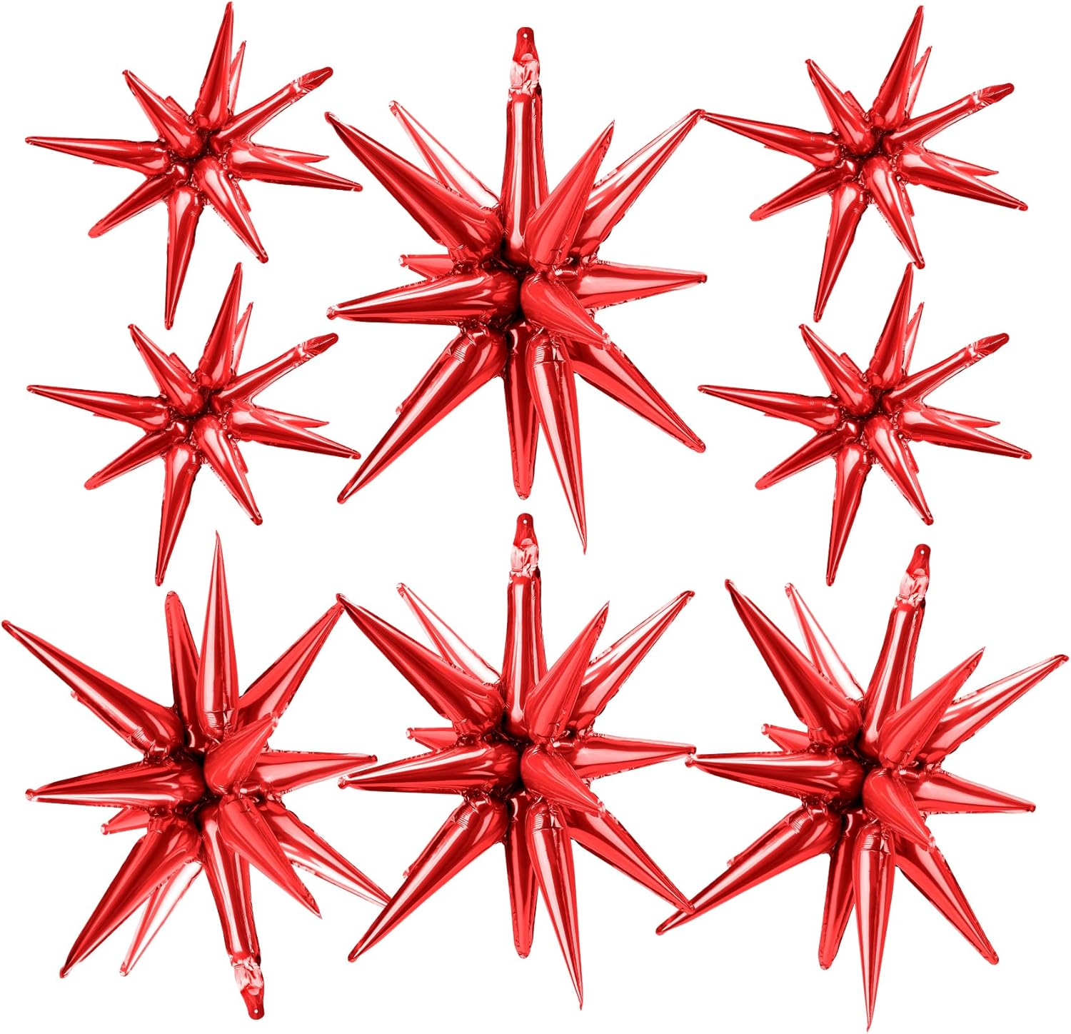 Red Star Balloons Foil Mylar Balloons Easter Starburst Balloon Arch Kit Glitter Spike Metallic Balloon Decorations for Birthday Graduation Bachelorette Party Wedding Anniversary Valentines Day