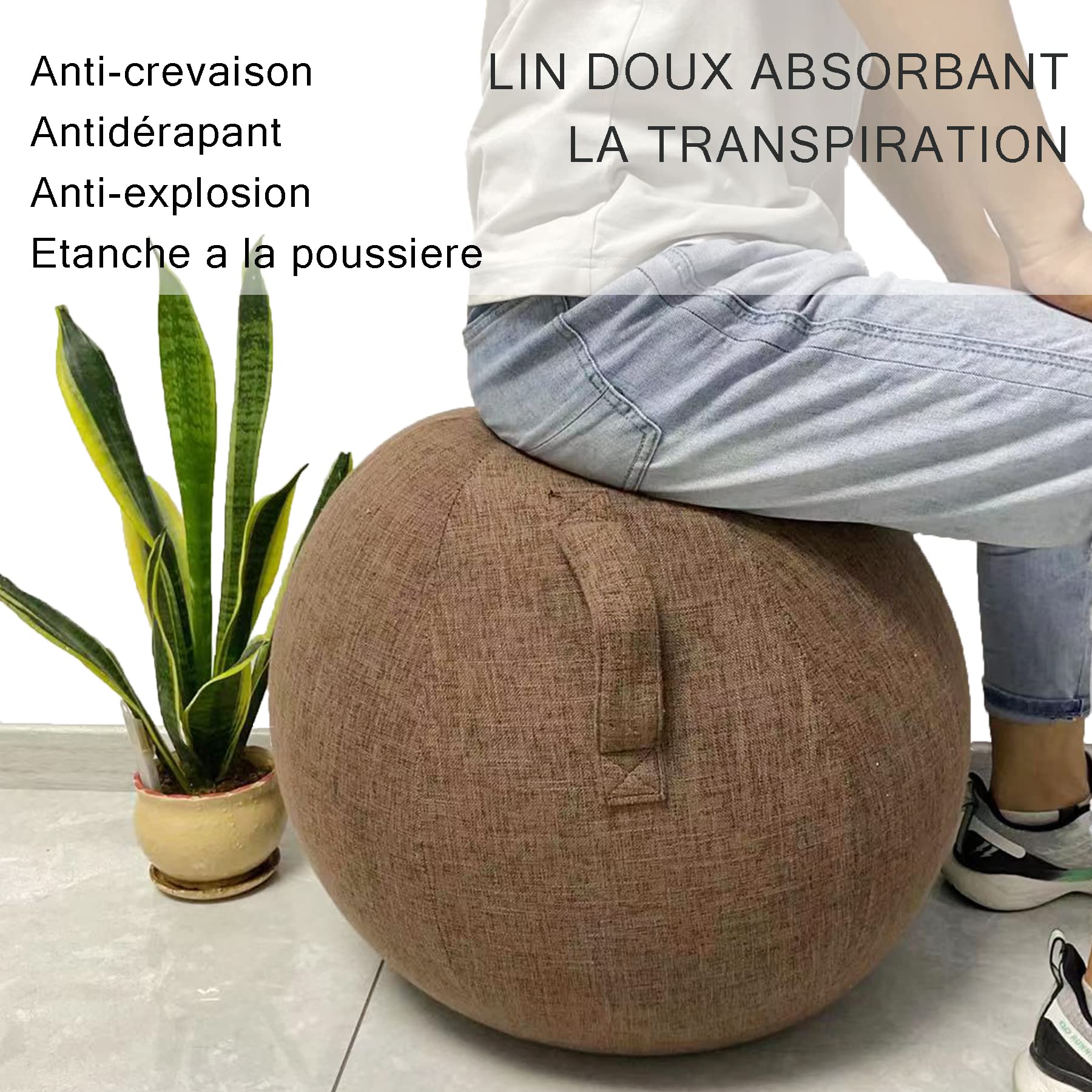 Housse Ballon Gym Housse Ballon de Exercice Swiss Ball Bureau Anti-saleté Durable Protection Antidérapante pour Le Grossesse