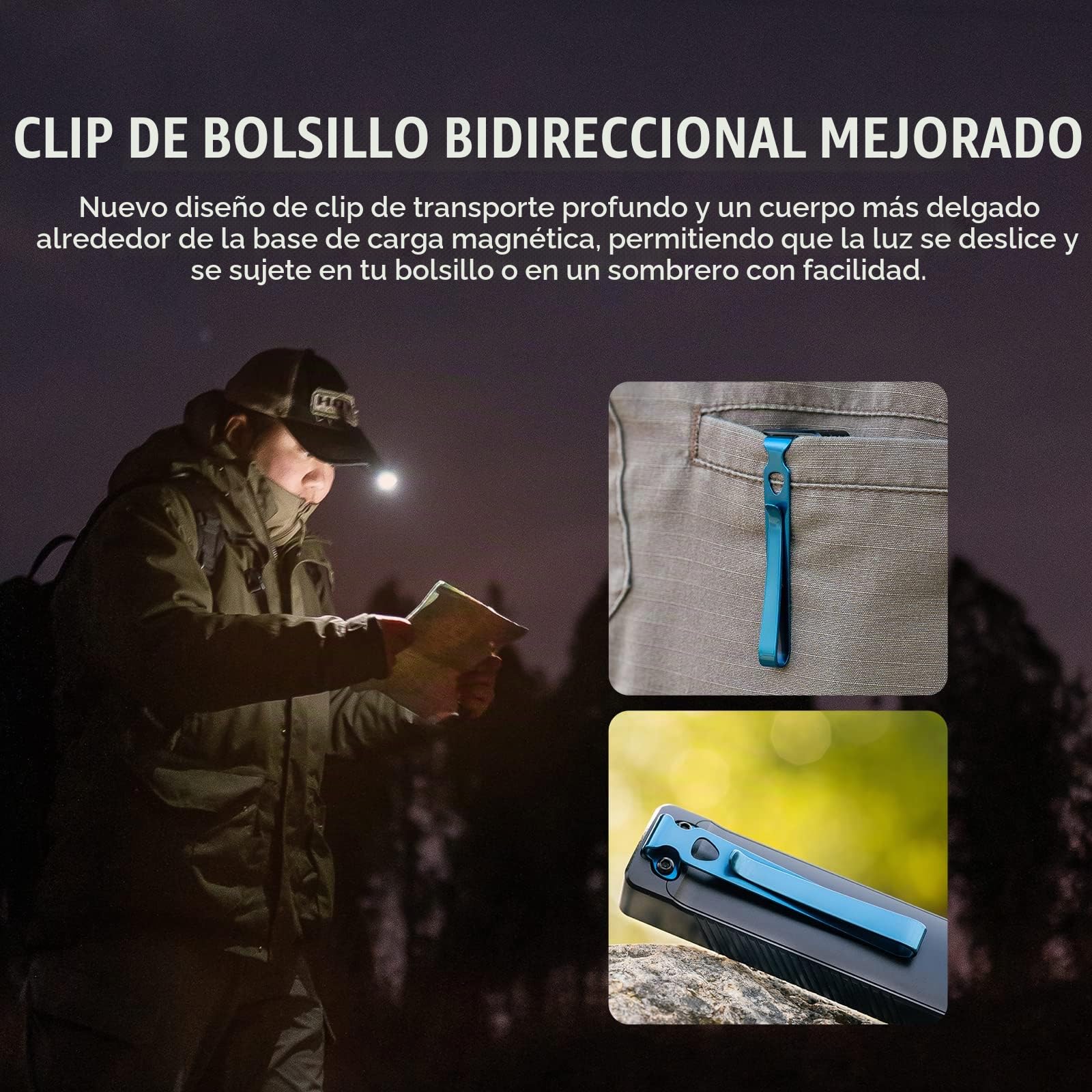 OLIGHT Arkfeld UV Diseño de Doble Fuente de Luz con Luz Blanca y Luz UV Recargable EDC Linterna Adecuado para al Aire Libre, el Trabajo y de Emergencia (Blanco Neutro（NW）, Negro)