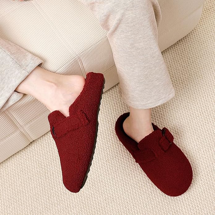 Pantuflas Mujer Adjustable Buckle Memory Foam Polar Fleece miniatura 7