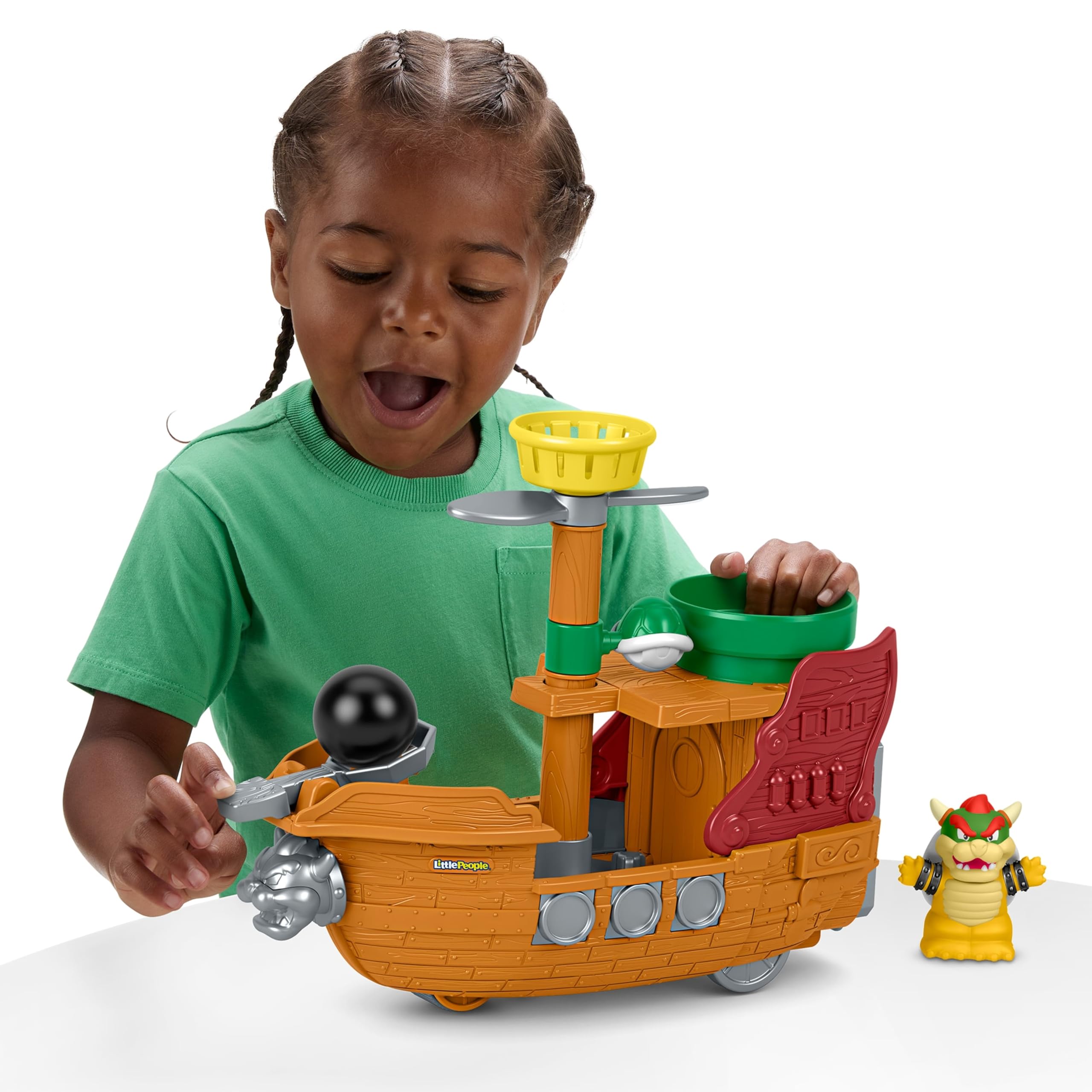 Fisher-Price Little People Toddler Toy My Mario Bowser’s Airship Playset with Figure for Preschool Pretend Play Kids Ages 18+ Months