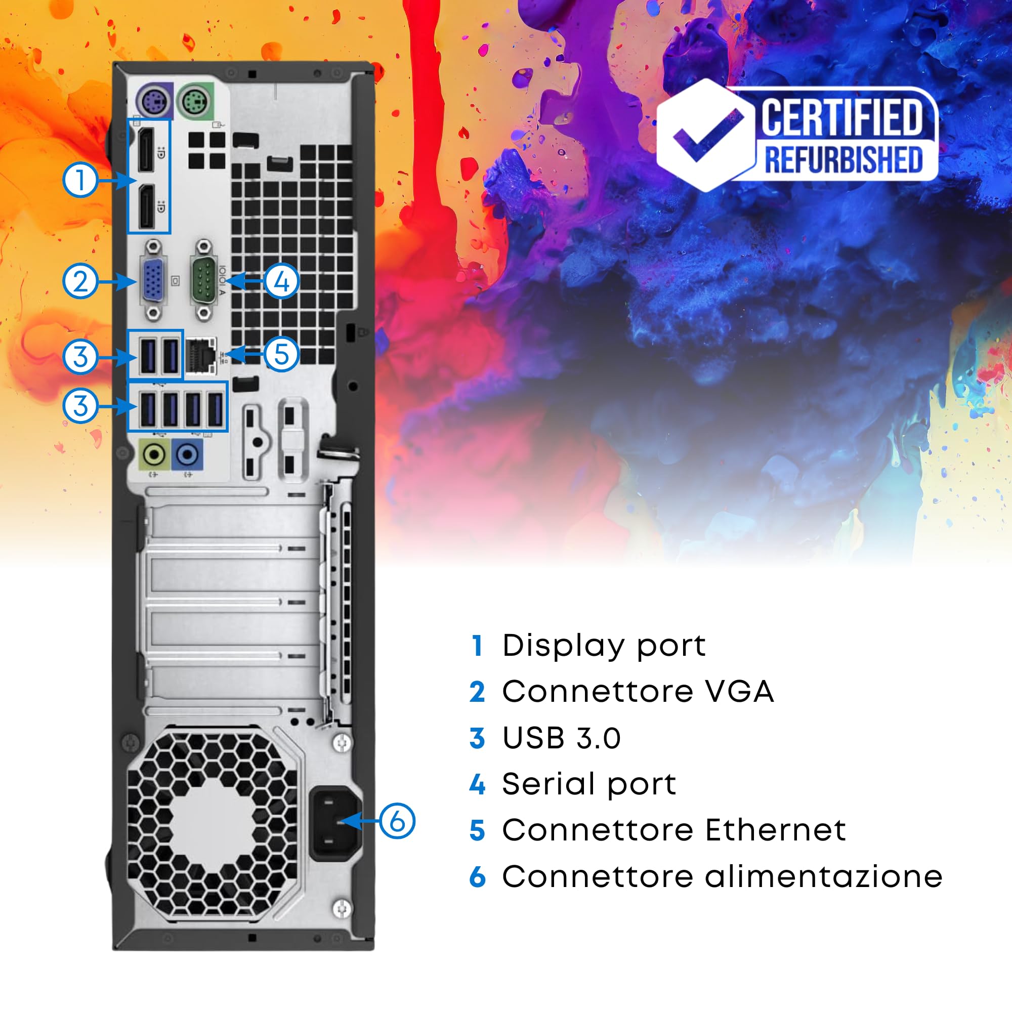 HP, Ready to Use SFF Desktop Computer, Intel i5-6500 6 Core 3GHz