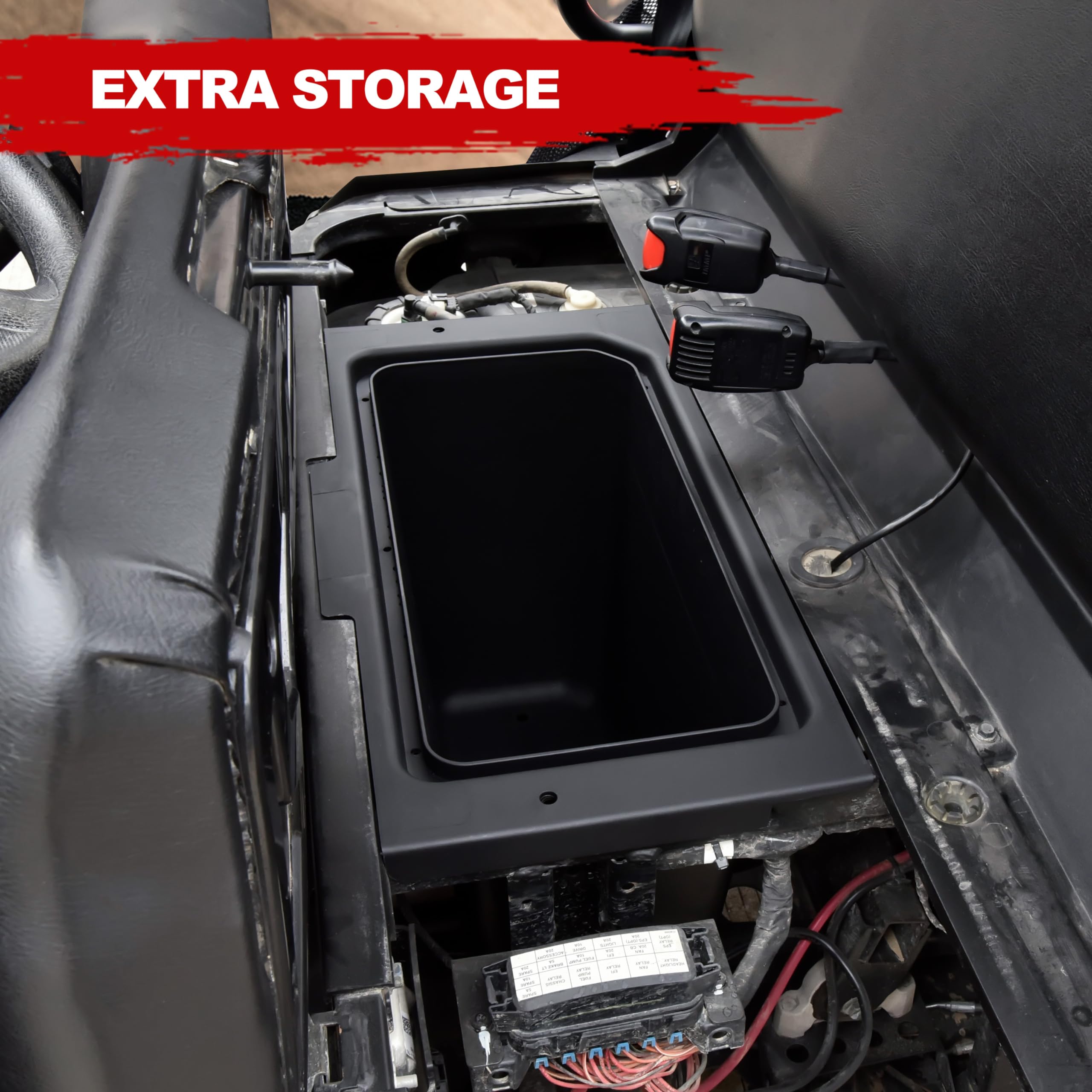 SAUTVS Under Seat Storage Box for Polaris Ranger 500 570, Removable Underseat Storage Bin Set Cargo Box for Polaris Ranger 500 / CREW 570 / ETX/EV Full Size 2015-2021 Accessories, Replace #2880046