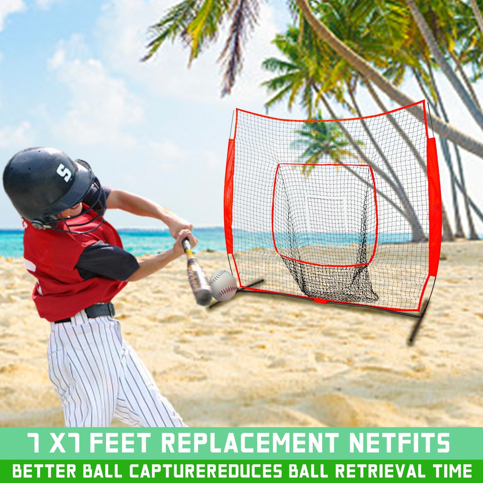Tragbares Baseball-Pitching-Netz mit Tragetasche, Trainingsgeräte für Jugendübungen, verbessert die Spielfähigkeiten