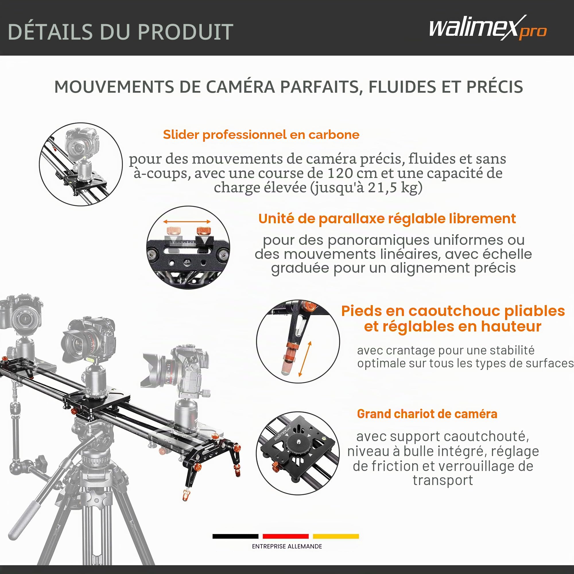 walimex Pro Carbone Follow Focus Parallax Slider 12