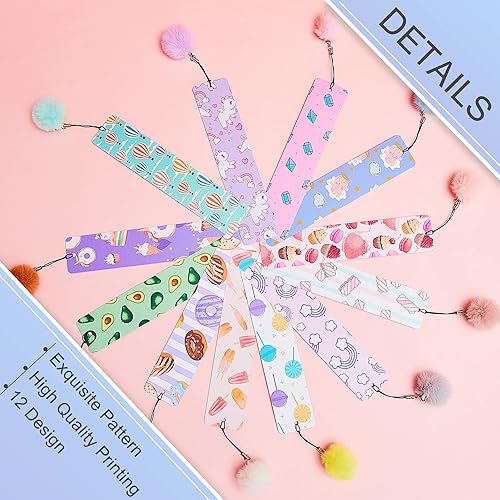 Miniatura 4 de Outus 12 marcadores para niños, marcadores a granel para niñas con dije, regalos de Navidad para niñas, mujeres, adolescentes con reglas, rellenos