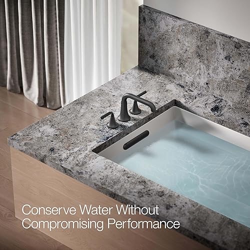 Miniatura 9 de Kohler T27417-4-BL - Juego de grifo de baño de montaje en cubierta, grifo de bañera con dos manijas de palanca, negro mate