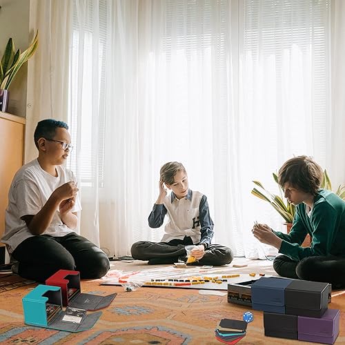 Miniatura 7 de AEGIS GUARDIAN - Caja de cartas para MTG, Commander Deck Box con capacidad para más de 120 tarjetas con funda, soporte de cuero fuerte para tarjetas