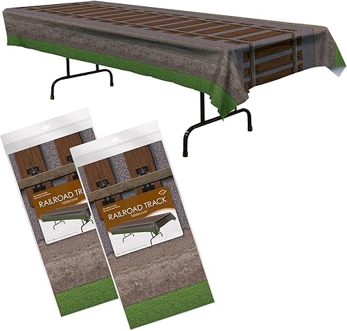 Beistle Juego de 2 manteles para vías de ferrocarril