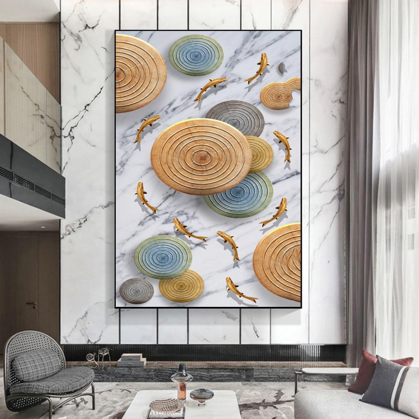 Peces de colores de dsdsgog cuadro de lienzo moderno 60x80cm para decoracion de dormitorios 6