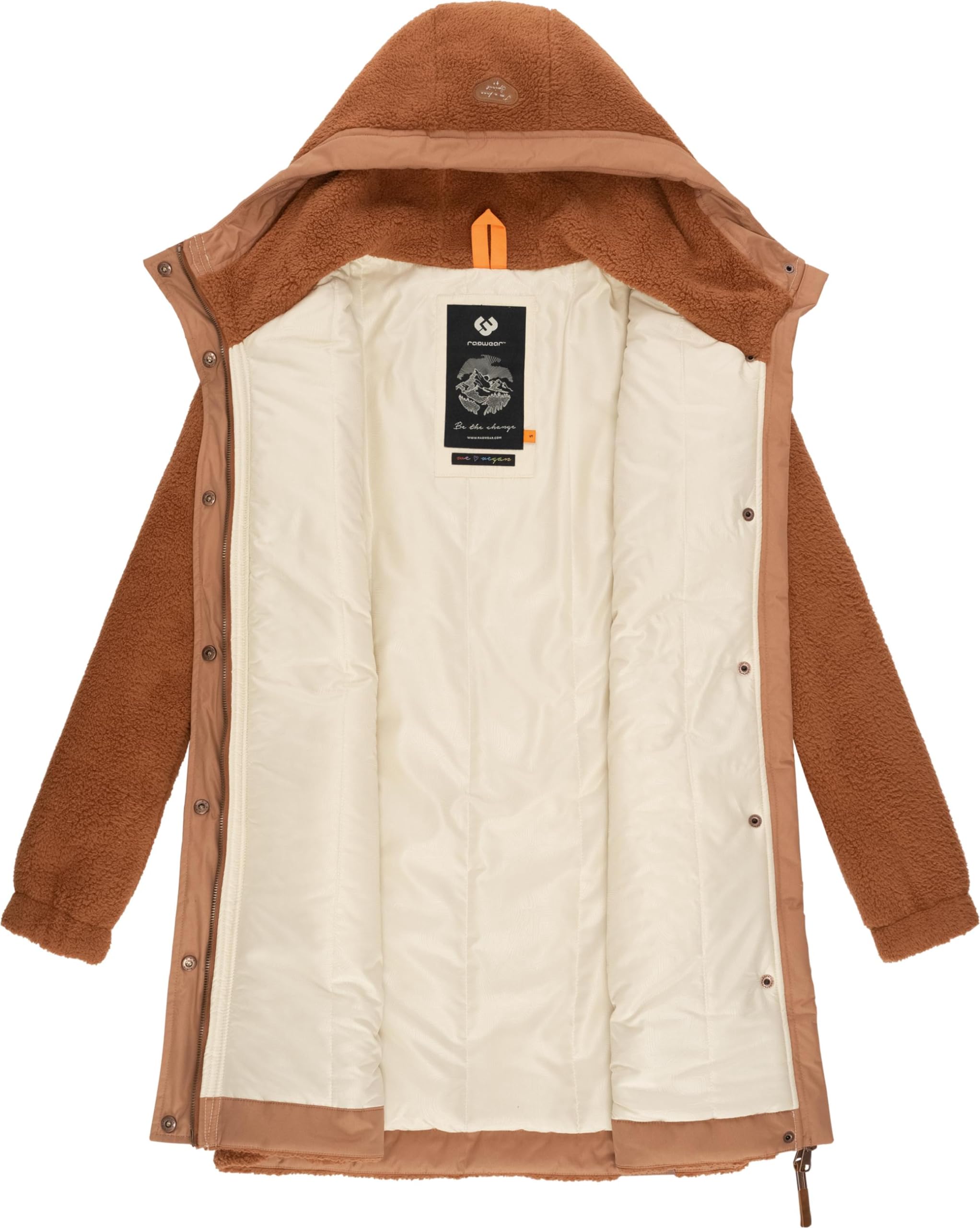 Ragwear Chaqueta corta de forro polar para mujer con capucha, tallas XS-6XL