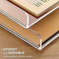 Vista 6 de SANRUI 4 Tier Clear Desk Paper Letter Organizer Trays, A4 Stackable File Document Tray, Acrylic Desk Organizers and Accessories Sorter, Workspace