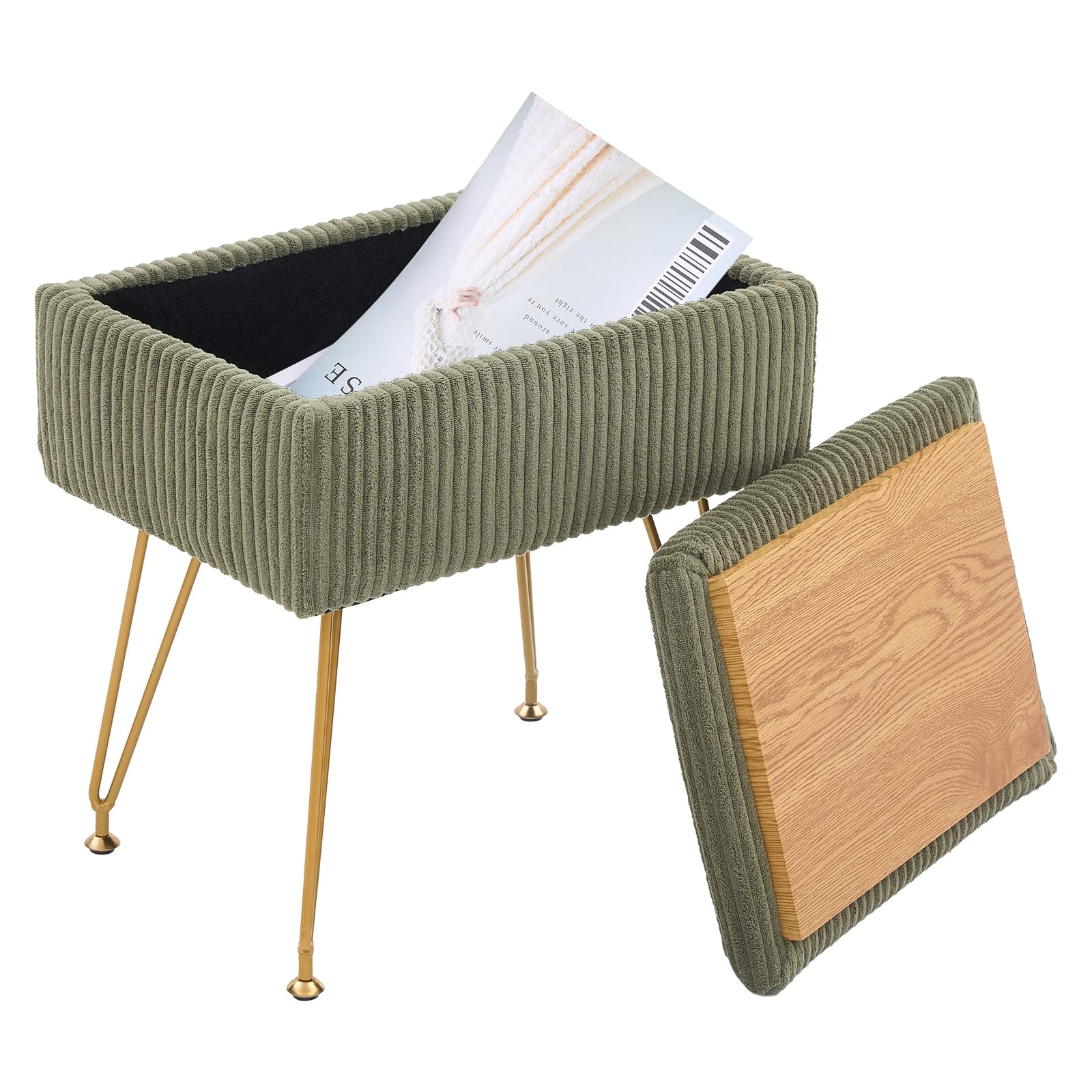 Tabouret de coiffeuse multifonction avec rangement haut de gamme
