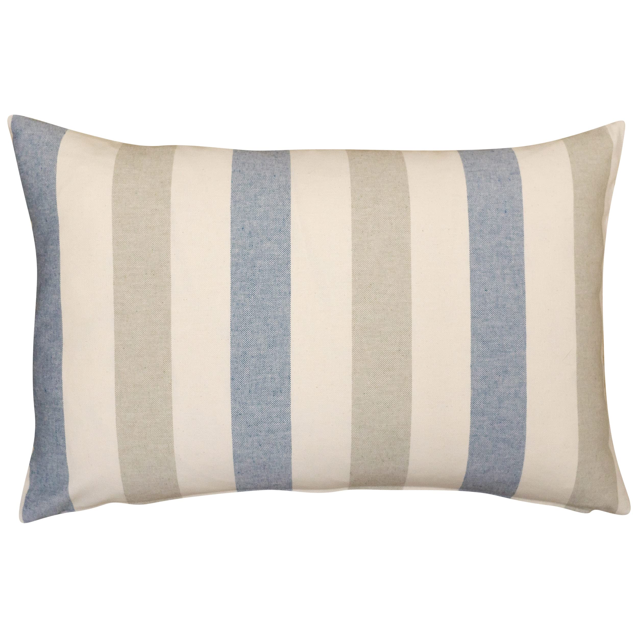 Linen Loft Denim Blue Harbour Stripe Xl Rectangular Cushion Cover. Soft Grey And Seafoam White Nautical Stripe Design. 23X15 Xl Rectangle Cushion Cover Only.