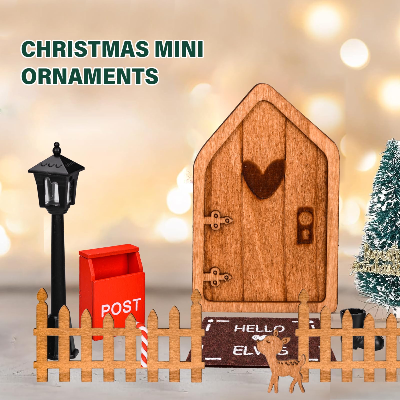 Porta dell'Elfo 22 X 30 - Accesso Magico per il Natale - Legno 4mm - Doppio Strato