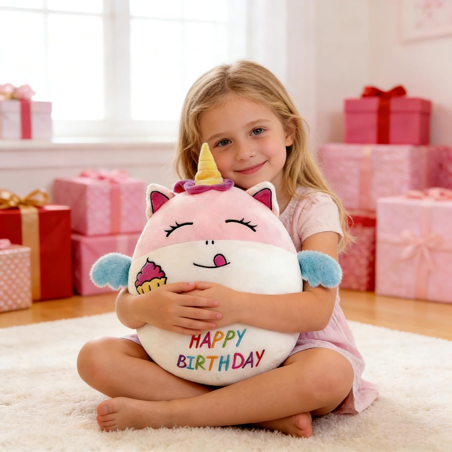 17" Birthday Unicorn Plush Pillow, Cute Soft Unicorn Stuffed Animal Pillow, Happy Birthday Gifts for Kids, Girls and Boys - Image 6