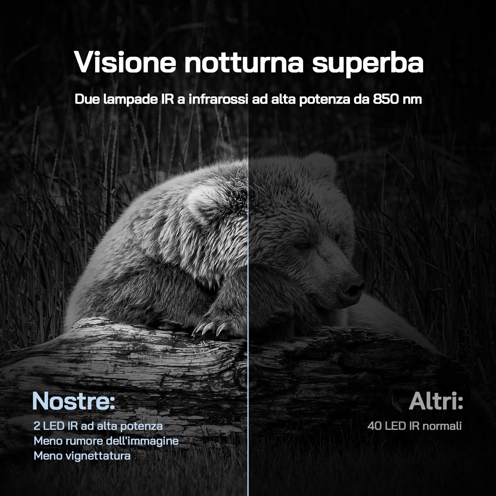 WOLFANG Fototrappola 68MP 4K 30fps, Solare Wi-Fi Bluetooth e App Fotocamera Caccia con Batteria Ricaricabile da 5200mAh, Angolo di Rilevamento 120°, Trigger 0,1S, Visione Notturna Impermeabile IP66