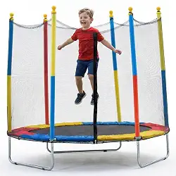 Cama Elástica Pula Pula Colorida Playground com Rede e Zíper