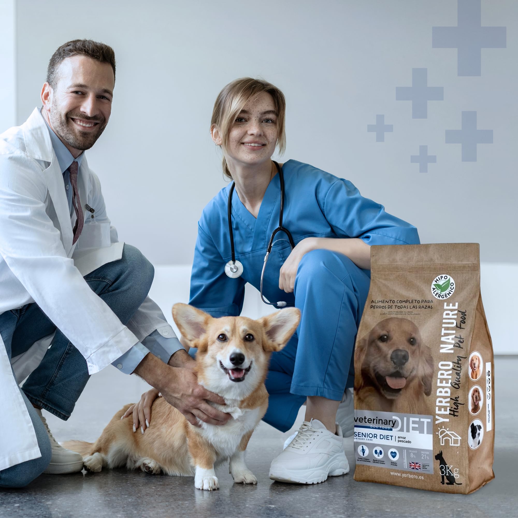 Yerbero Nature Senior Diet Pienso Hipoalergénico para Perros Mayores con Pescado, Pienso Bajo en Grasas para Mayores de 8 Años con Vitaminas, Comida Perros para el Cuidado Articulaciones Pack 2 de 3kg