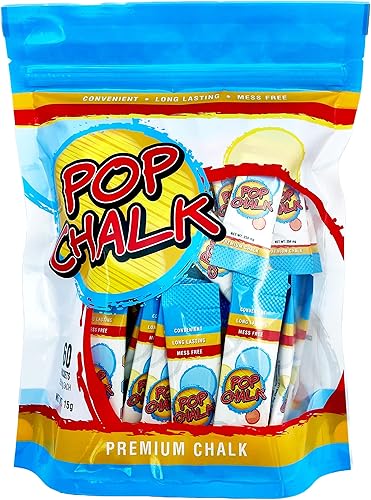 PopChalk - Llévalo a cualquier lugar. Tiza de gimnasio sin desorden para levantamiento de pesas, animación, gimnasia, deportes, tenis, baile, etc.