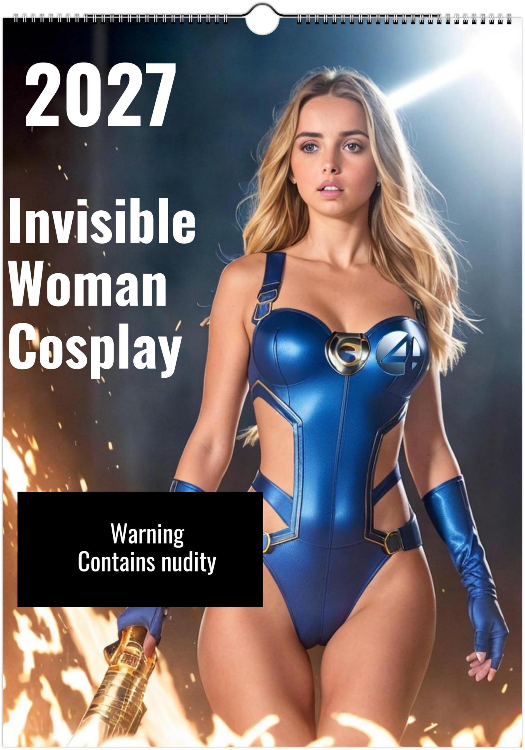 Calendario da Parete 2026, Cosplay Donna Invisibile Nuda, 12 Mesi