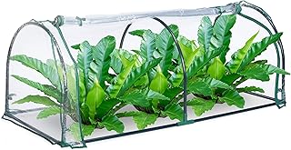 Relaxdays Foliengewächshaus, Stecksystem, aufrollbare Tür, H x B x T: 50 x 130 x 60 cm, Stahl & PVC, transparent, grün