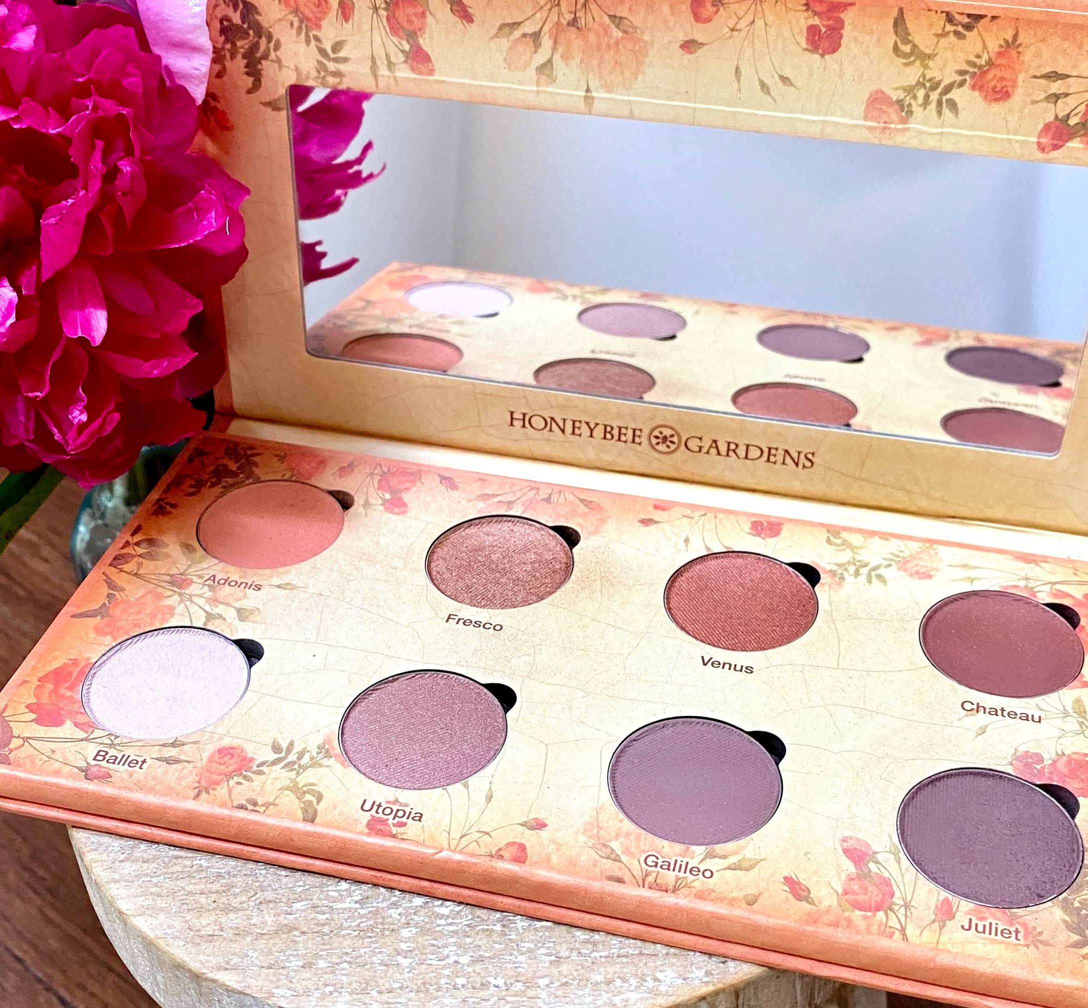 Honeybee Gardens Nude Renaissance Refillable Eye Shadow Palette | Naturale, Healthy, non tossico, senza glutine, Vegan, Cruelty Free