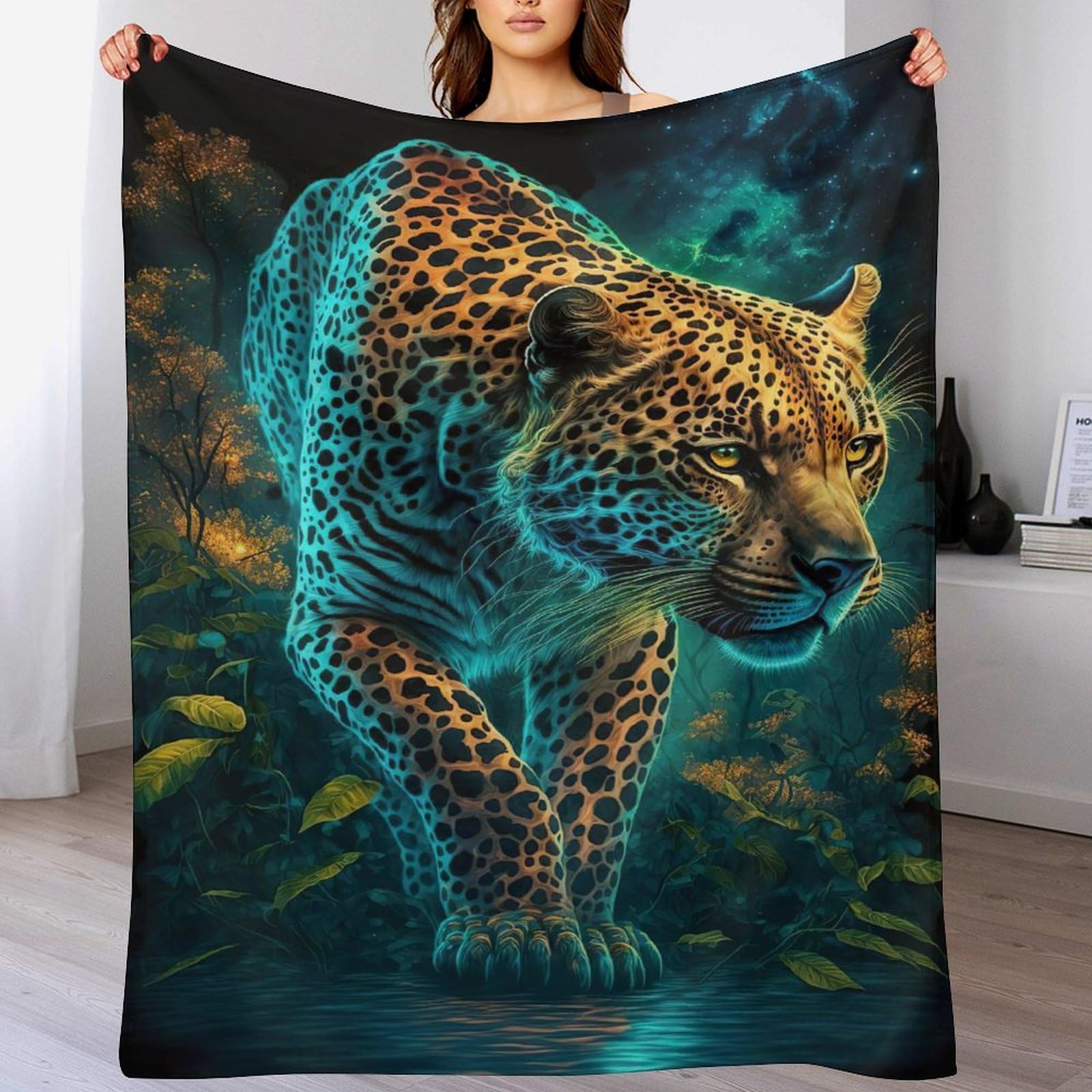 Couverture Polaire Léopard Peluche Ultra Luxueuse Haute Densité