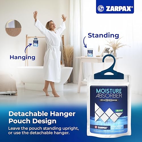 Miniatura 4 de Bolsas absorbentes de humedad carbón activado 7.5 oz212 g  Elimina el exceso de humedad en el aire y el olor  Deshumidificador desecante para