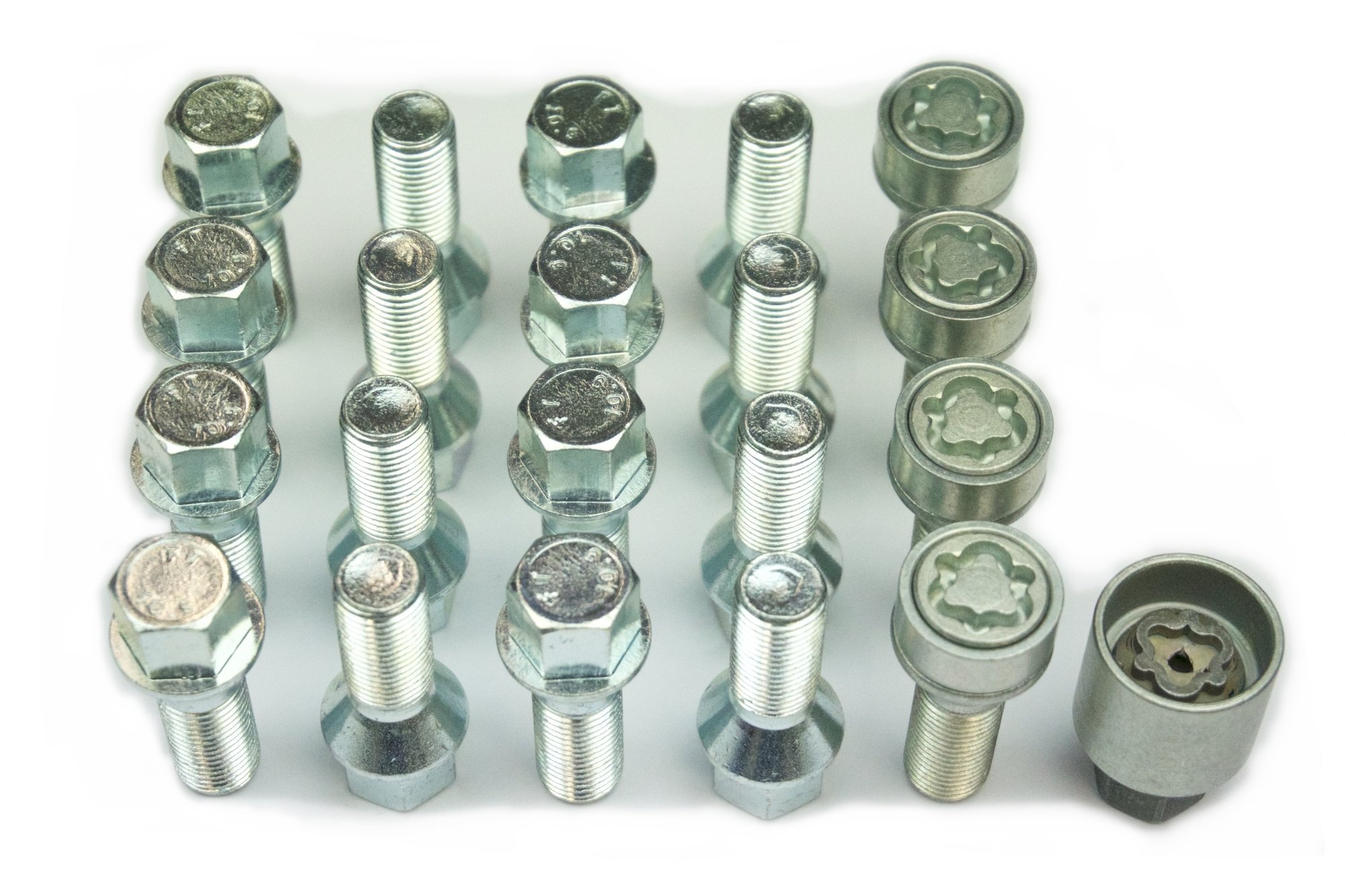 Felgenschloss & Radschrauben im Set - M14x1,5 x 30mm - Kegel 60° - SW17