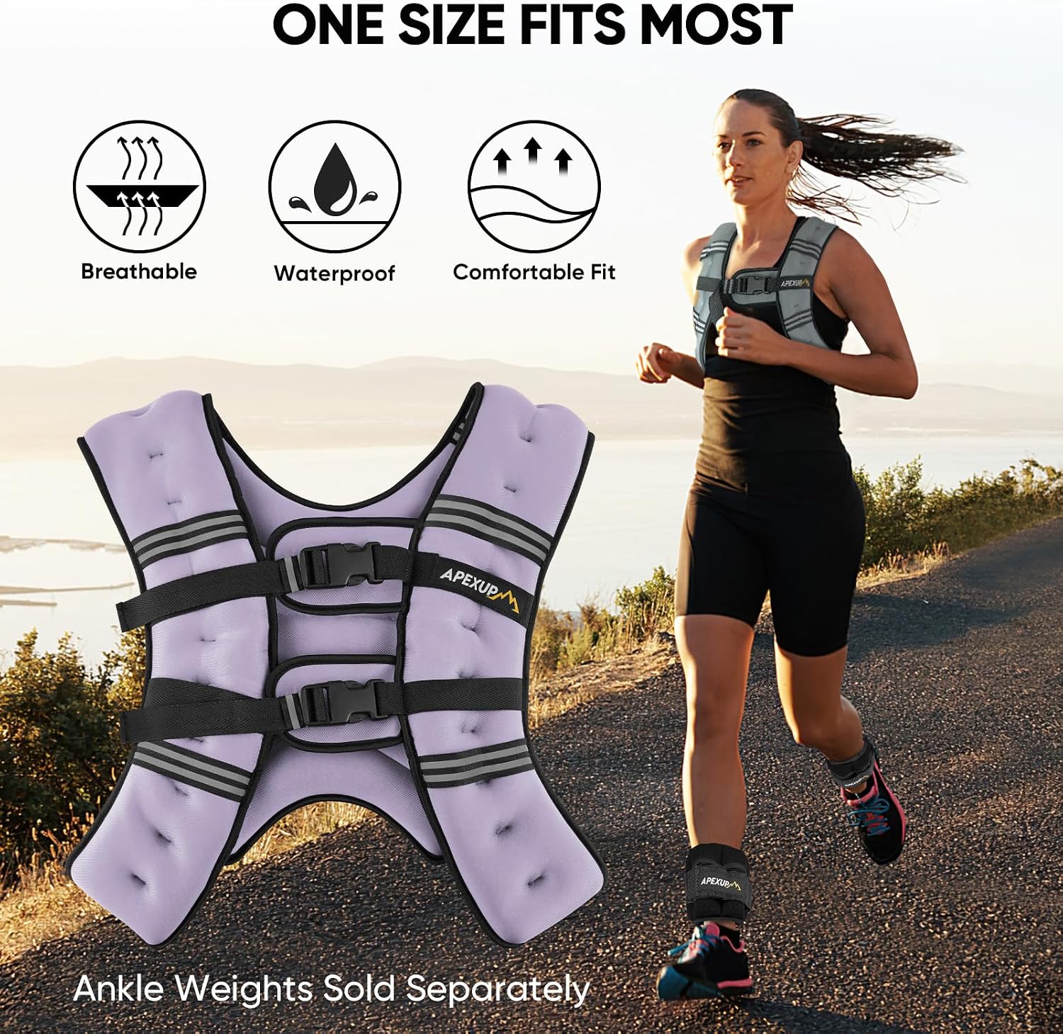 APEXUP Weighted Vest Men Women, Weight Vest for Women Workout Equipment for Strength Training Running image 5