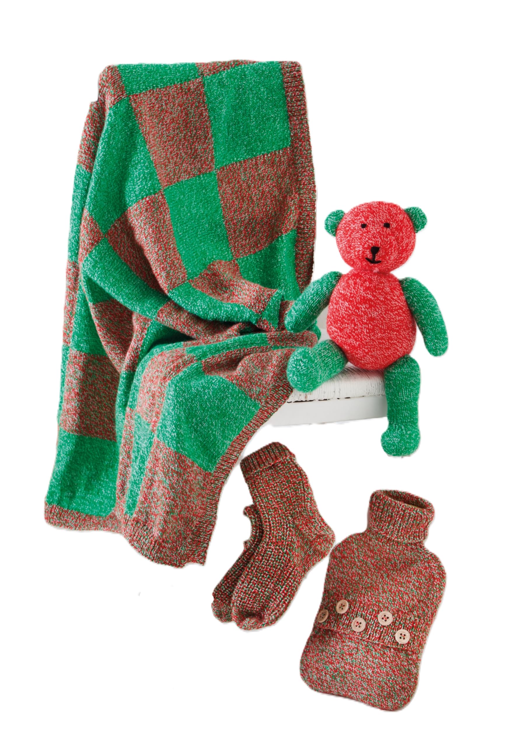 King Cole Knitting Pattern Christmas Water Bottle Cover Socks Blanket & Toy 6138