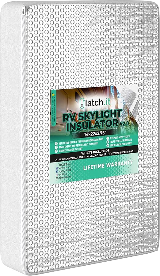 LATCH.IT Shower RV Skylight Insulator V2.1 Fits 14x22x2