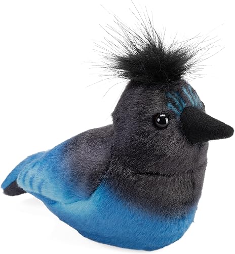 Wild Republic 20003 Audubon Birds Steller's Jay con auténtico sonido de pájaro, animal de peluche, juguetes para pájaros para niños y pájaros