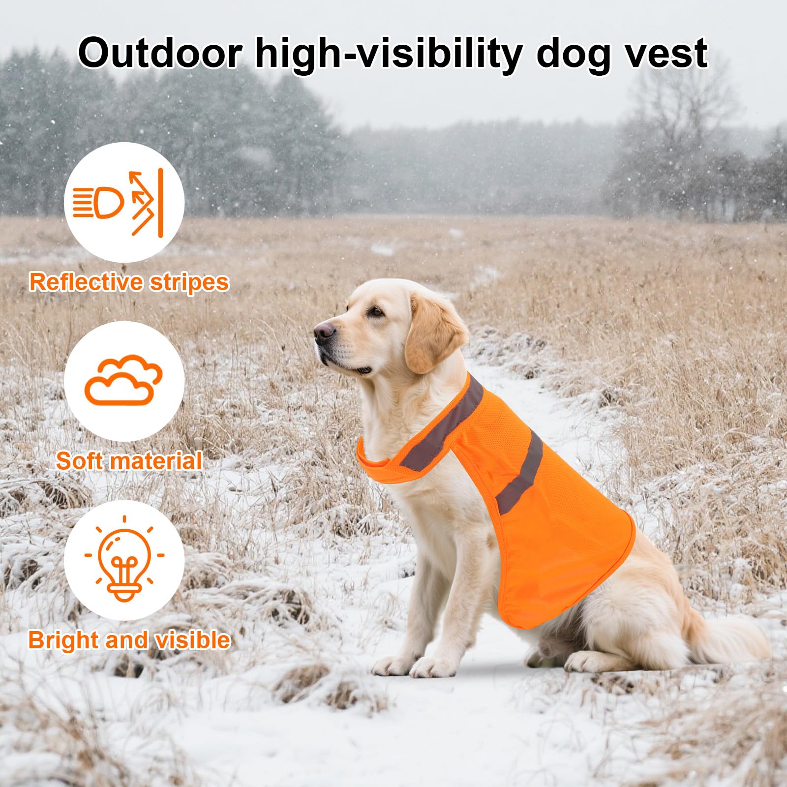 2pcs Gilet Réfléchissant pour Chien, Petite Taille Gilets Sécurité Chiens Orange Vif Haute Visibilité Adaptés à l'Entraînement en Extérieur au Jogging et à Chasse