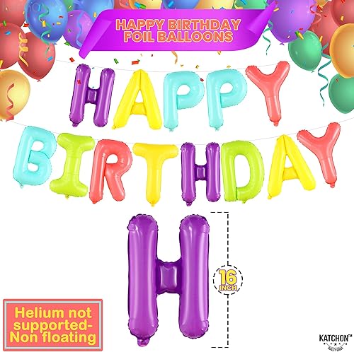 Miniatura 4 de KatchOn, Globos de feliz cumpleaños en forma de dona  16 pulgadas  Cartel de globos de feliz cumpleaños para decoraciones de cumpleaños para mujeres