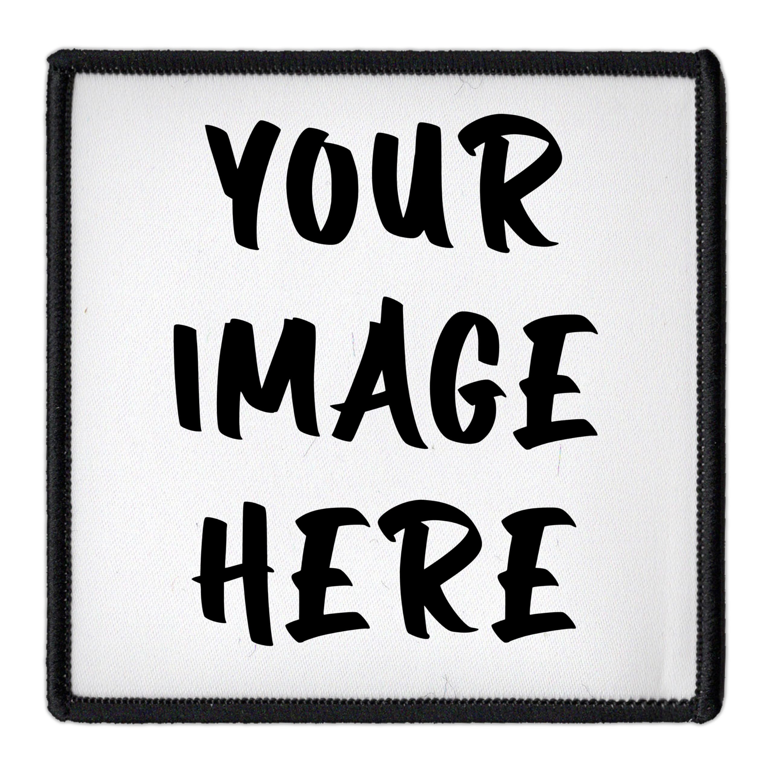 Custom 7.6cm - 25cm Square Patch with Your Design, Photo, Text or Logo | High-Resolution Print | Personalised Iron-on Patches for Coats & Jackets | Made to Order by Concrete Schoolyard (Size: 8.9cm)