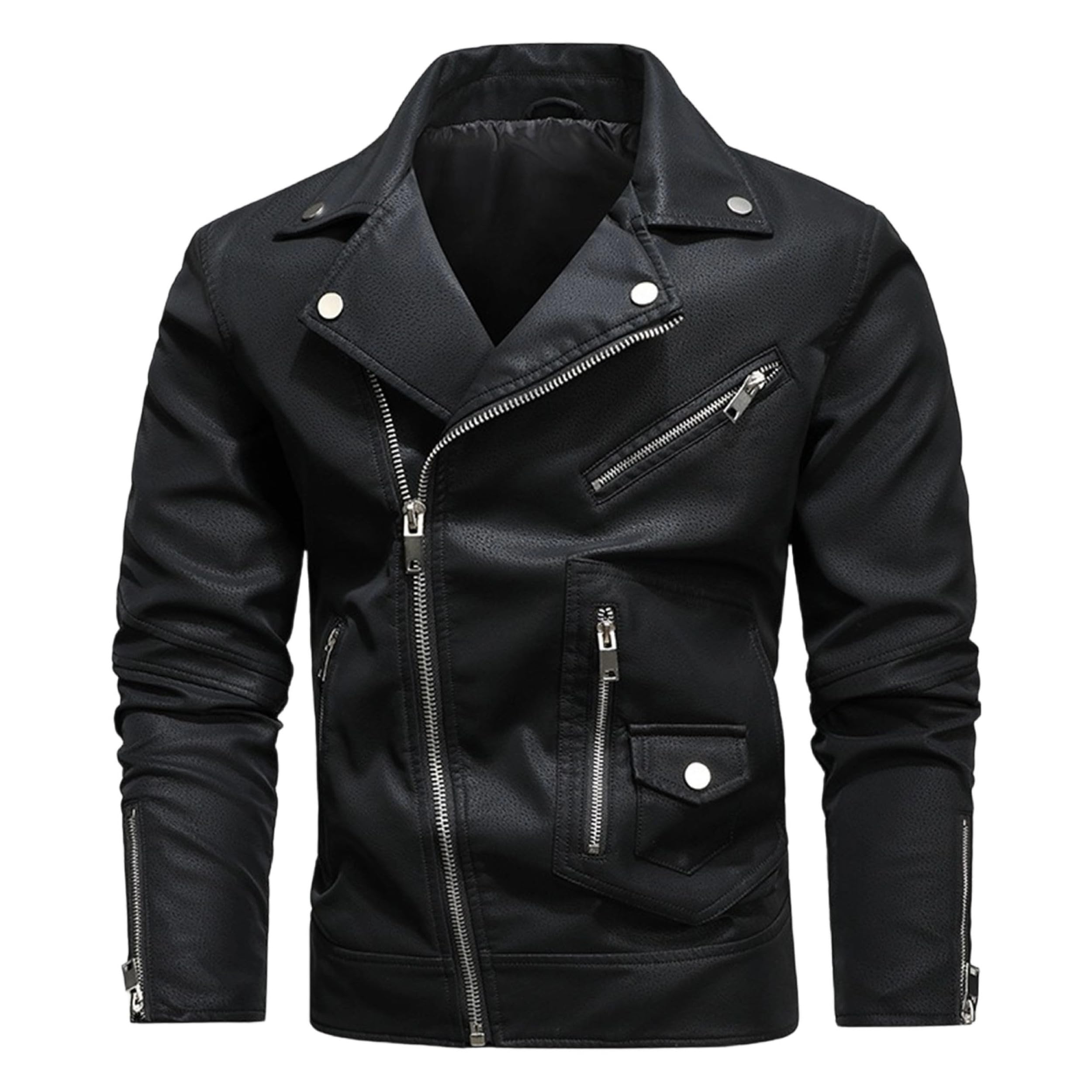 Chaqueta de motociclista de piel sintética para hombre, abrigo invierno vintage para motociclista, chaqueta carreras suave y elegante, ropa abrigo informal